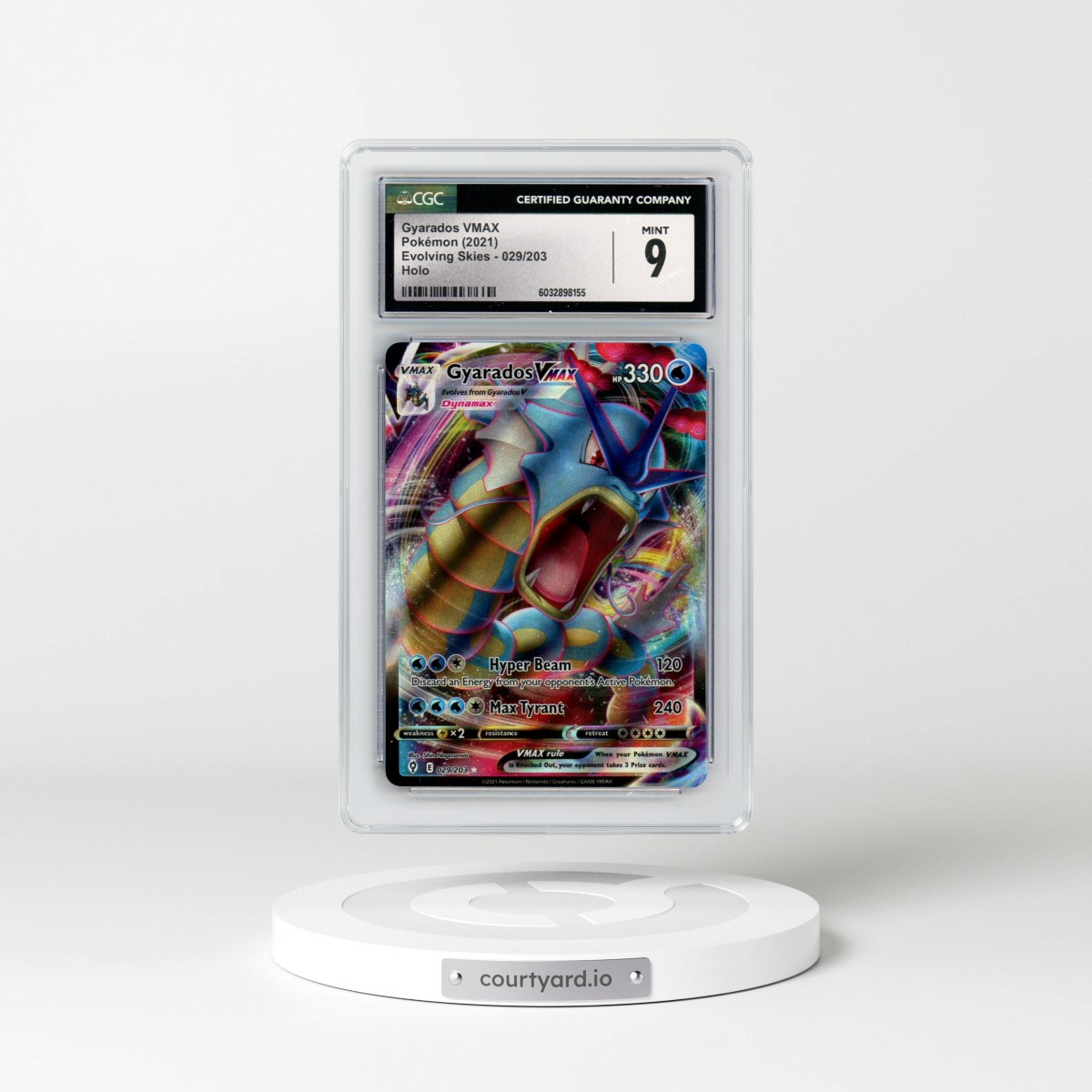 2021 Pokémon Sword & Shield Evolving Skies #029 Gyarados Vmax - Full Art (CGC 9 MINT)