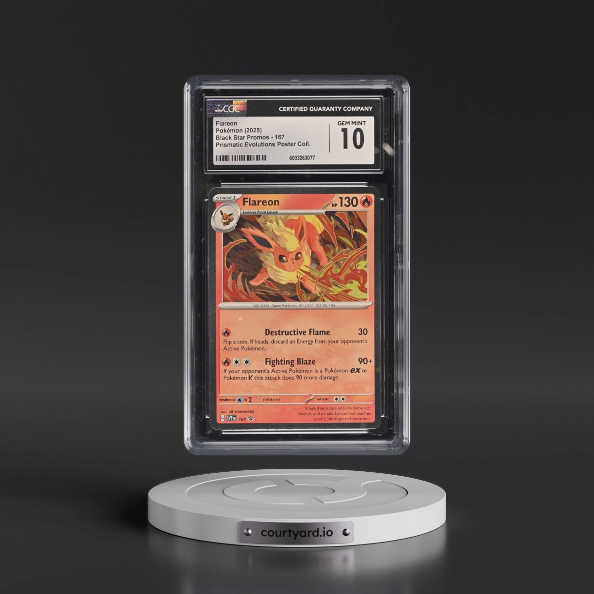 2023 Black Star Promos - Scarlet & Violet SVP EN #167 Flareon - Prismatic Evolutions Poster Collection (Cosmos Holo) (CGC 10 GEM MINT)