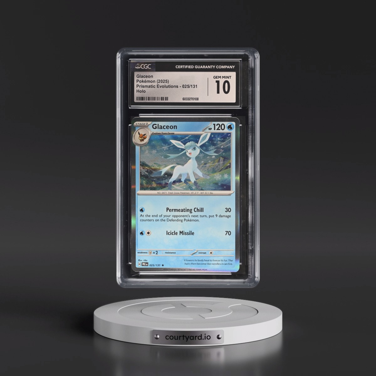 2024 Prismatic Evolutions - PRE EN #025/131 Glaceon - Holo (CGC 10 GEM MINT)
