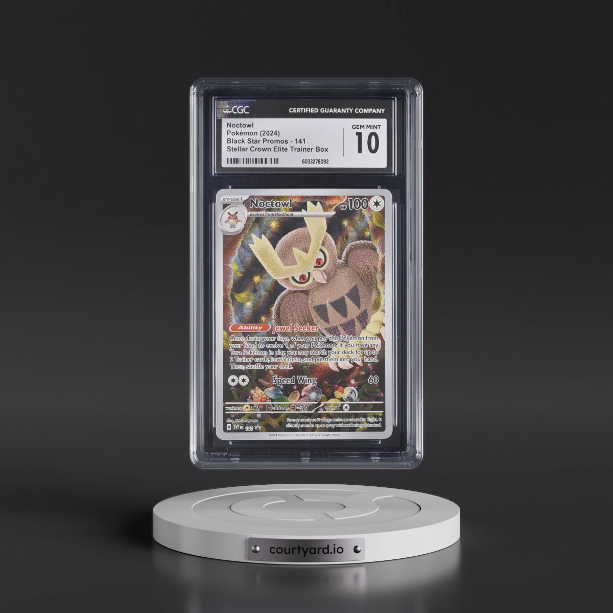 2023 Black Star Promos - Scarlet & Violet SVP EN #141 Noctowl - Stellar Crown Elite Trainer Box (Holo) (CGC 10 GEM MINT)