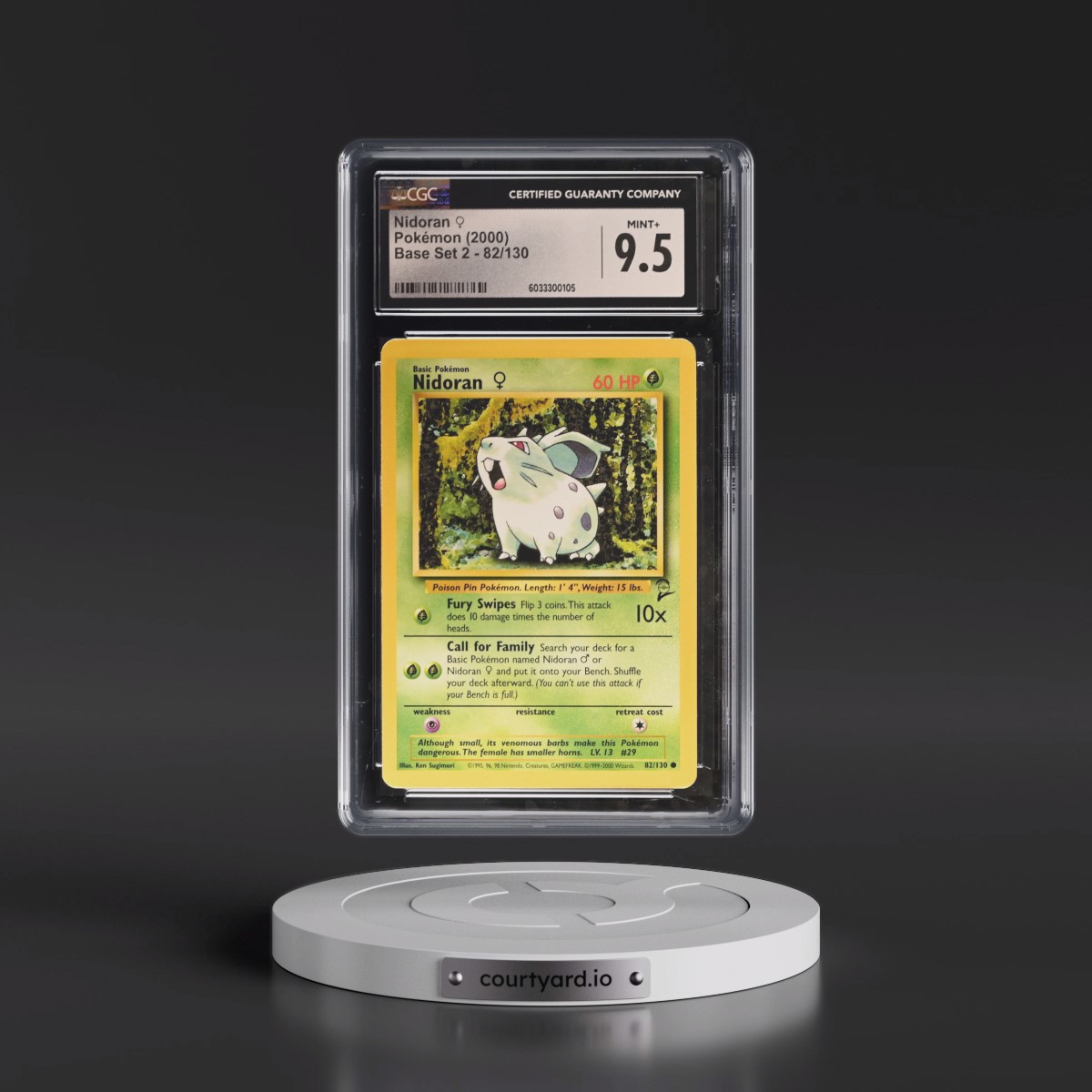 2000 Base Set 2 #82/130 Nidoran â?? (CGC 9.5 MINT+)