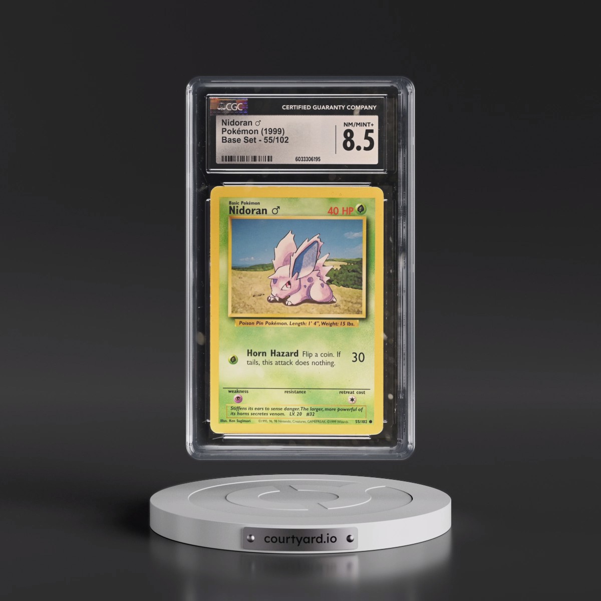 1999 Base Set #55/102 Nidoran â?? (CGC 8.5 NM-MT+)