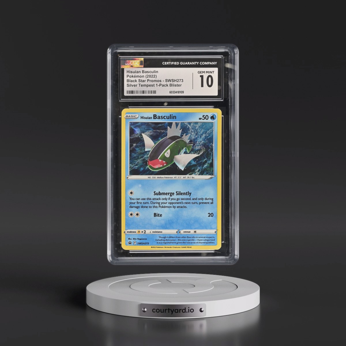2017 Black Star Promos - Sword & Shield #SWSH273 Hisuian Basculin - Silver Tempest 1-Pack Blister (Cosmos Holo) (CGC 10 GEM MINT)