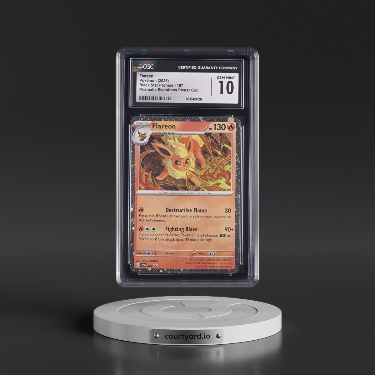 2023 Black Star Promos - Scarlet & Violet SVP EN #167 Flareon - Prismatic Evolutions Poster Collection (Cosmos Holo) (CGC 10 GEM MINT)
