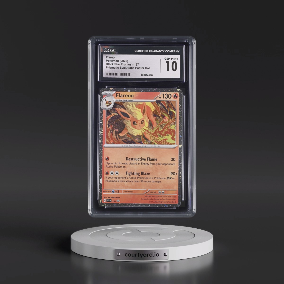 2023 Black Star Promos - Scarlet & Violet SVP EN #167 Flareon - Prismatic Evolutions Poster Collection (Cosmos Holo) (CGC 10 GEM MINT)