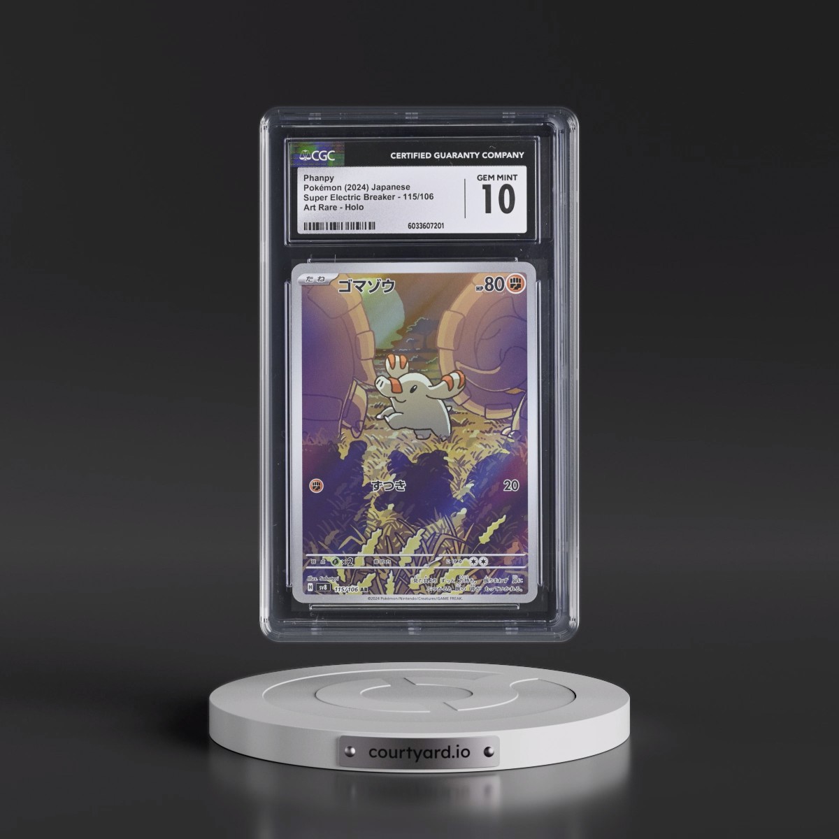 2024 Super Electric Breaker - sv8 #115/106 Phanpy - Art Rare Holo (CGC 10 GEM MINT)