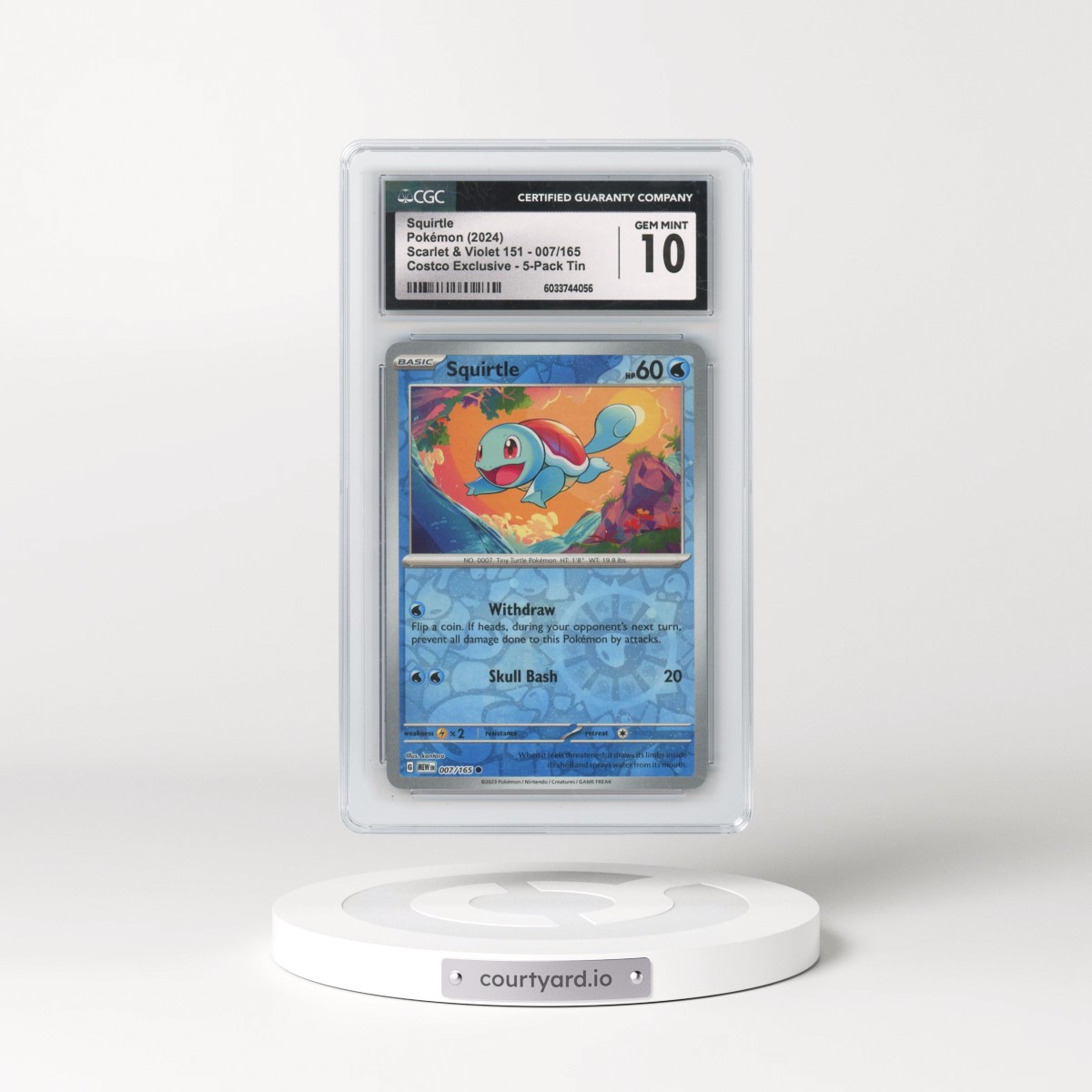 2023 Scarlet & Violet 151 - MEW EN #007/165 Squirtle - Costco Exclusive 5-Pack Tin (CGC 10 GEM MINT)