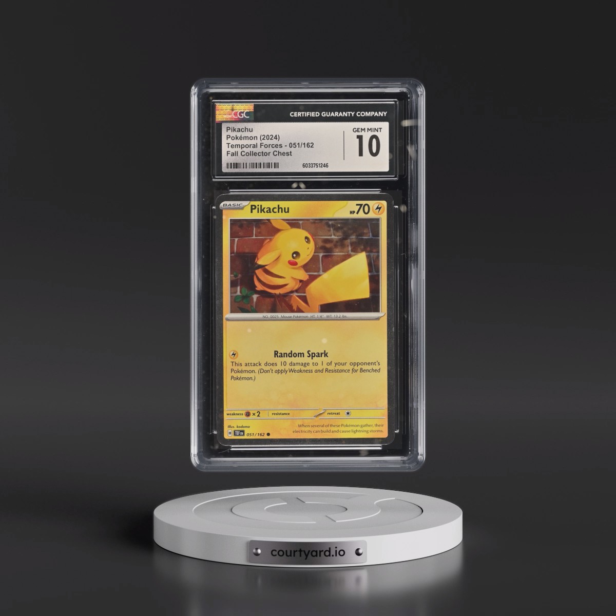 2023 Temporal Forces - TEF EN #051/162 Pikachu - Fall Collector Chest (Cosmos Holo) (CGC 10 GEM MINT)