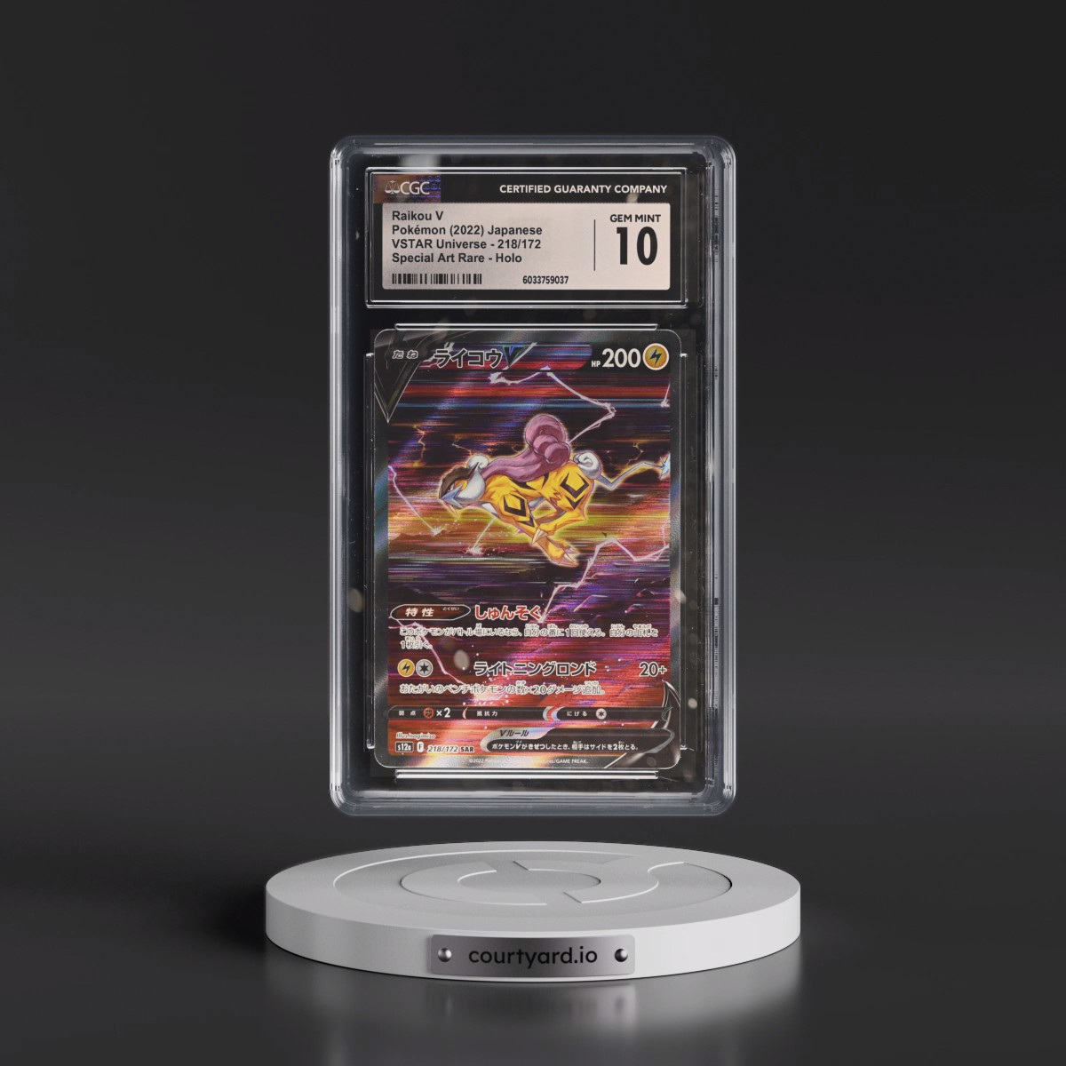 2022 VSTAR Universe #218/172 Raikou V - Special Art Rare Holo (CGC 10 GEM MINT)