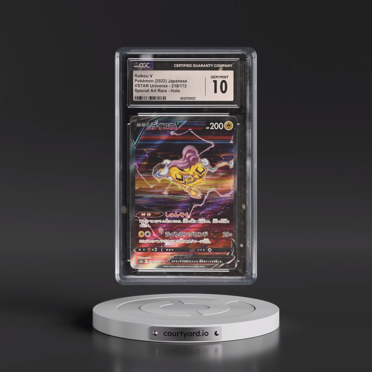 2022 VSTAR Universe #218/172 Raikou V - Special Art Rare Holo (CGC 10 GEM MINT)