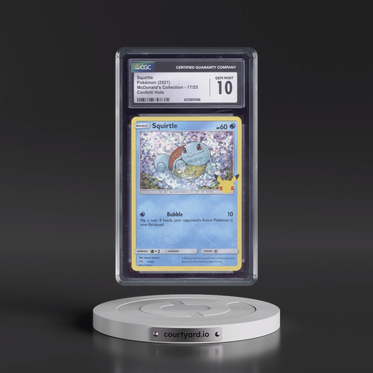 2021 McDonald's Collection 2021 #17/25 Squirtle - Confetti Holo (CGC 10 GEM MINT)