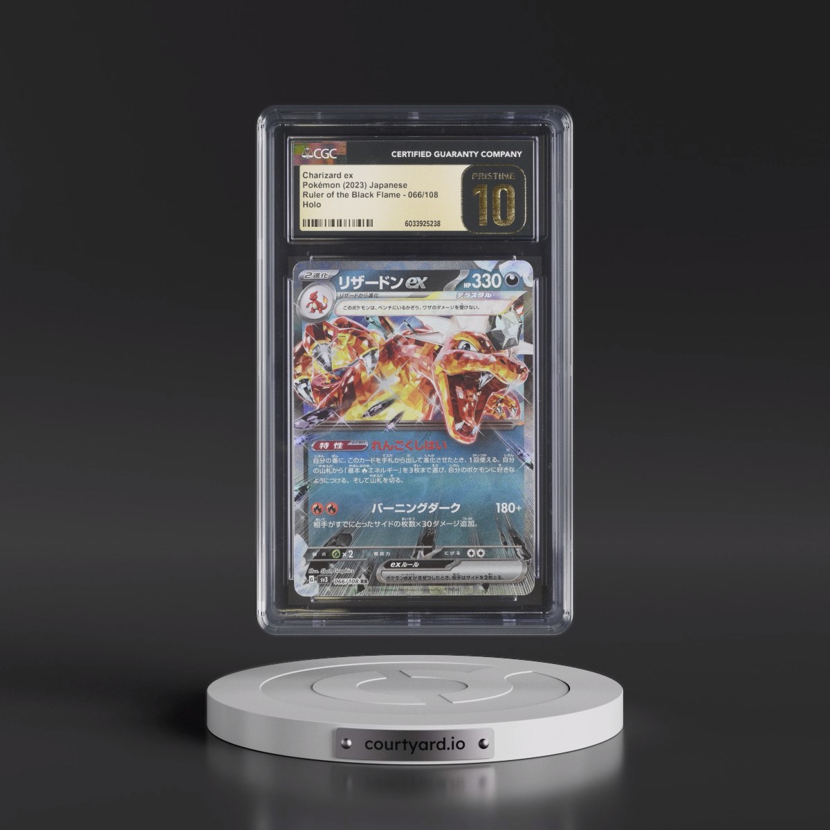 2023 Ruler of the Black Flame #066/108 Charizard ex - Holo (CGC 10 PRISTINE)