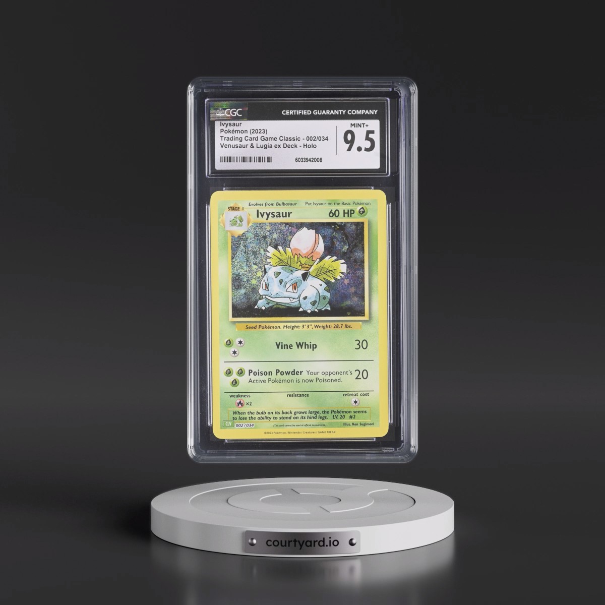 2023 Pokémon CLV-Trading Card Game Classic Venusaur & Lugia EX Deck #002 Ivysaur (CGC 9.5 MINT+)
