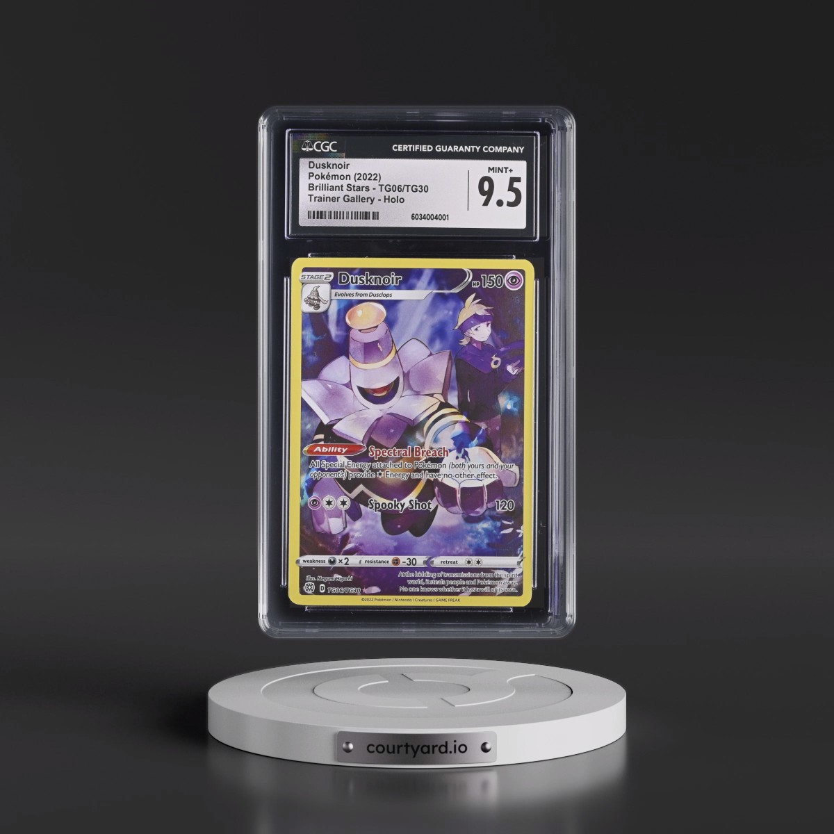 2022 Brilliant Stars #TG06/TG30 Dusknoir - Trainer Gallery Holo (CGC 9.5 MINT+)