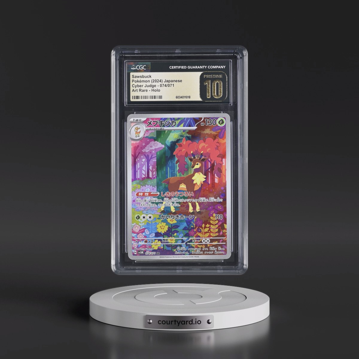 2024 Cyber Judge #074/071 Sawsbuck - Art Rare Holo (CGC 10 PRISTINE)