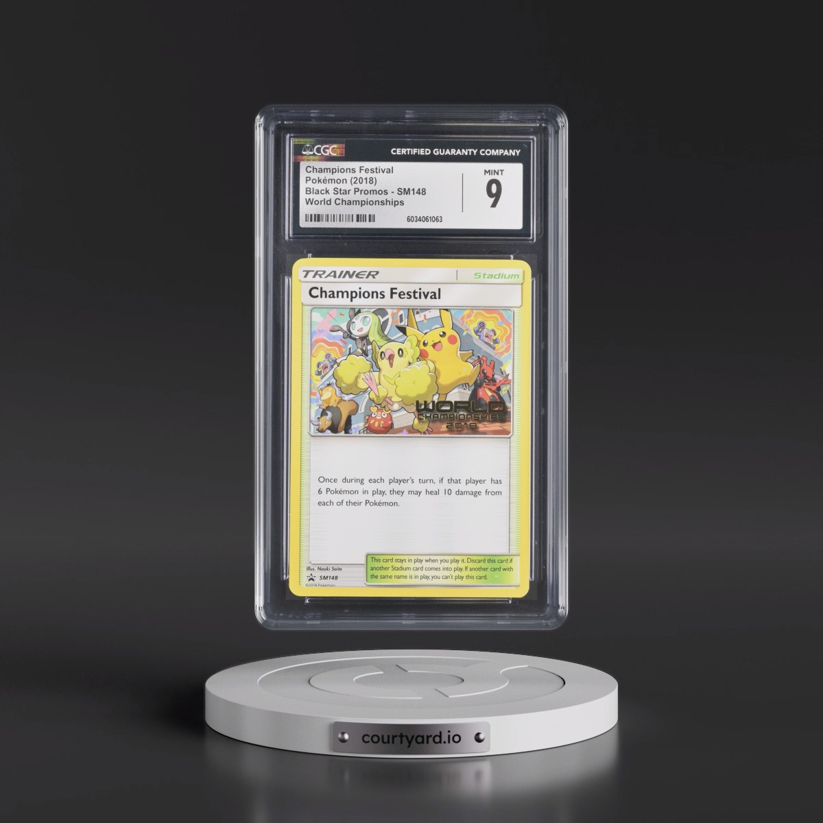 2016 Black Star Promos - Sun & Moon Champions Festival - World Championships #SM148 CGC 9
