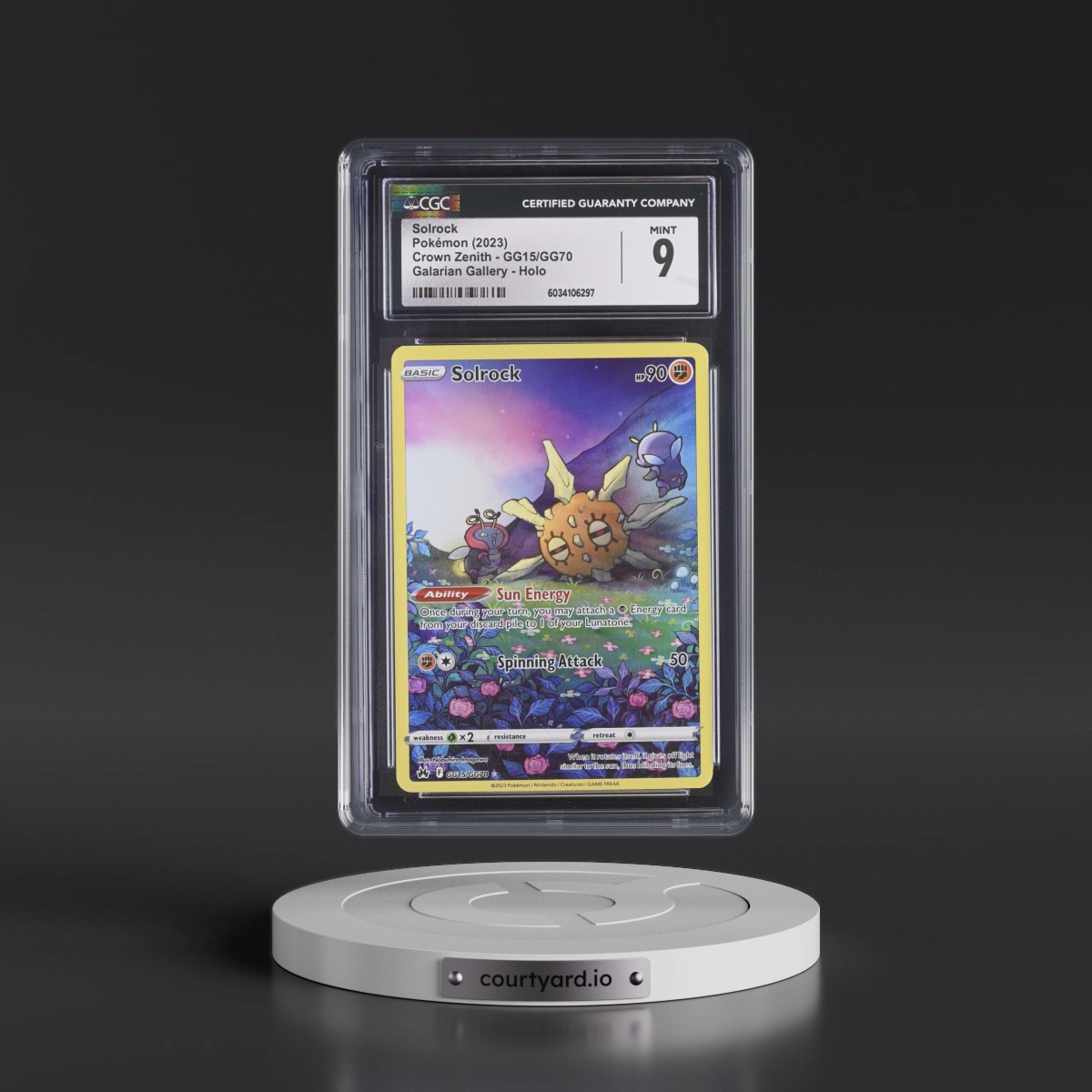 2023 Crown Zenith #GG15/GG70 Solrock - Galarian Gallery Holo (CGC 9 MINT)