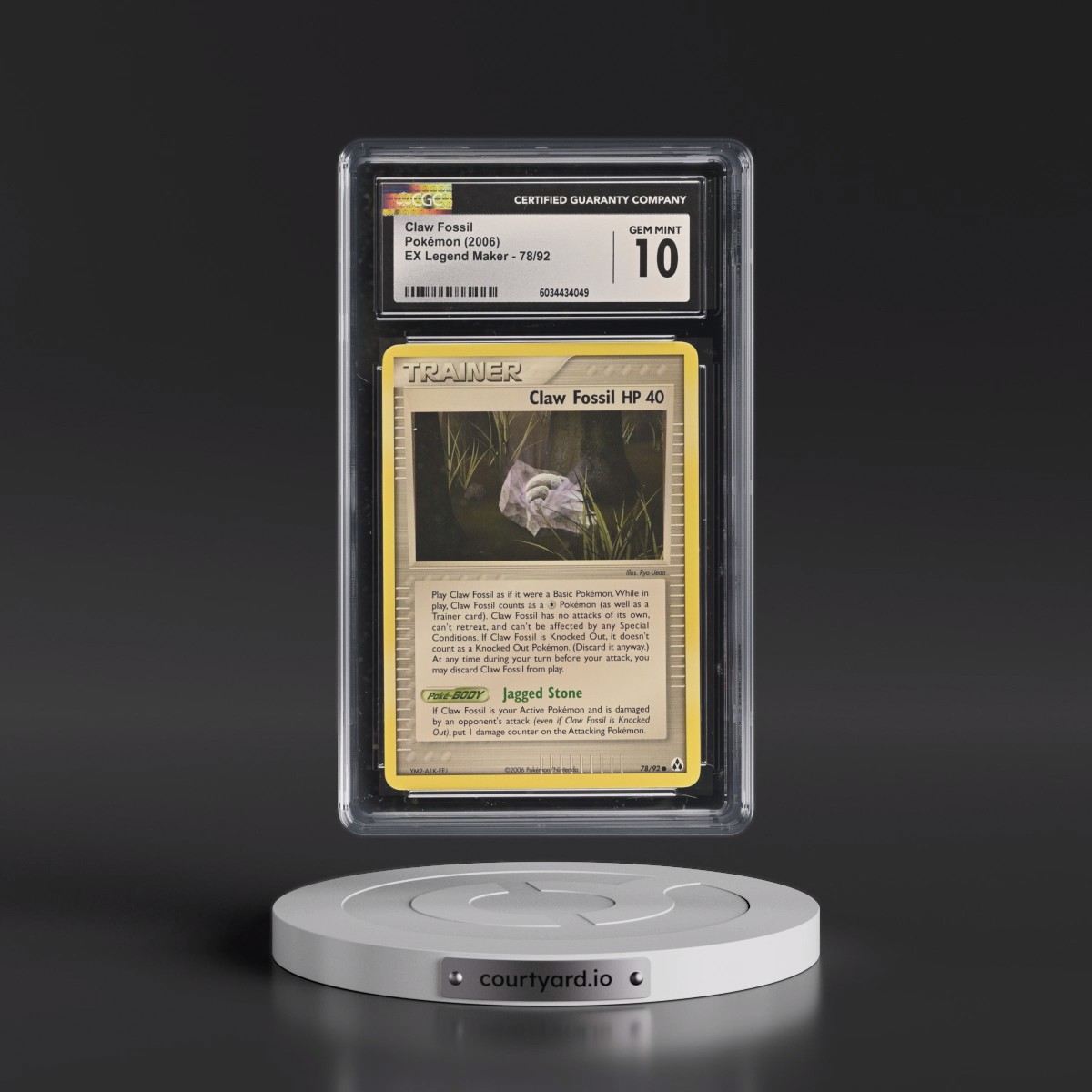 2006 EX Legend Maker #78/92 Claw Fossil (CGC 10 GEM MINT)
