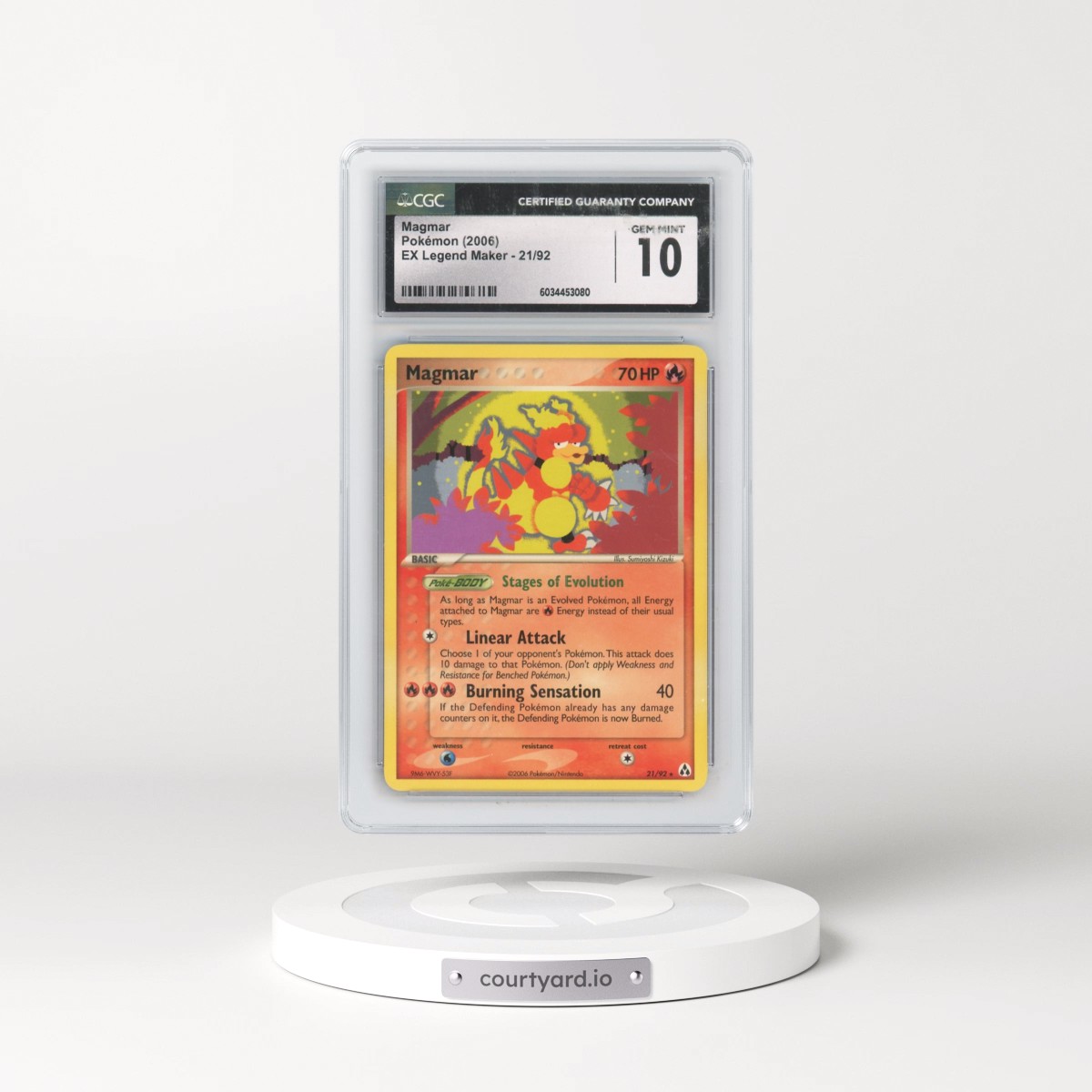 2006 EX Legend Maker #21/92 Magmar (CGC 10 GEM MINT)