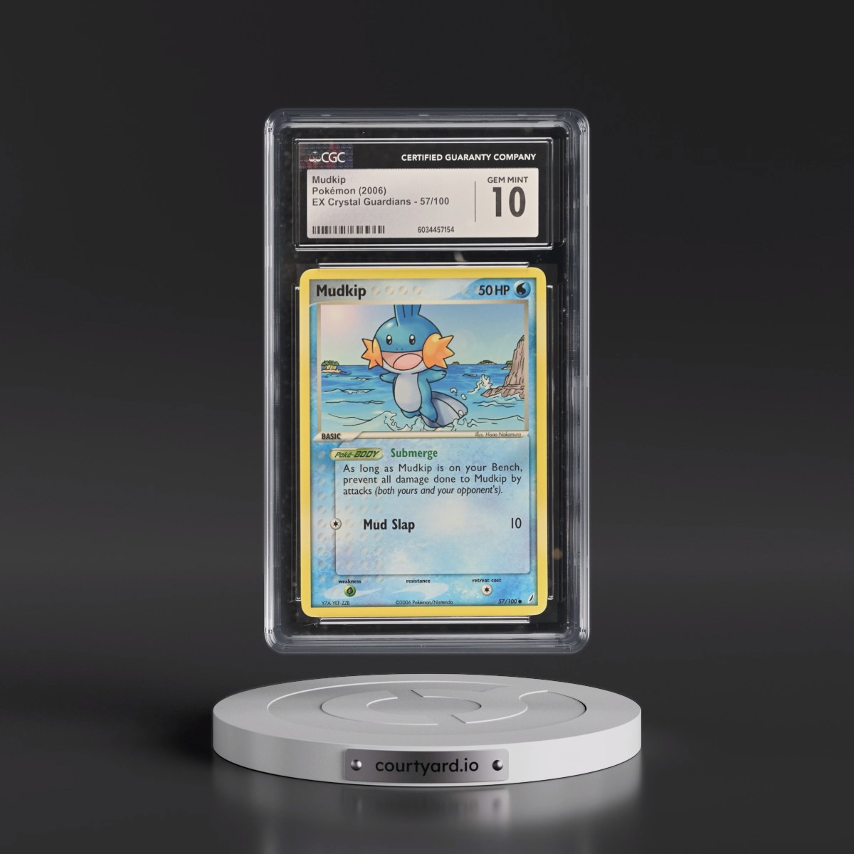 2006 EX Crystal Guardians #57/100 Mudkip (CGC 10 GEM MINT)