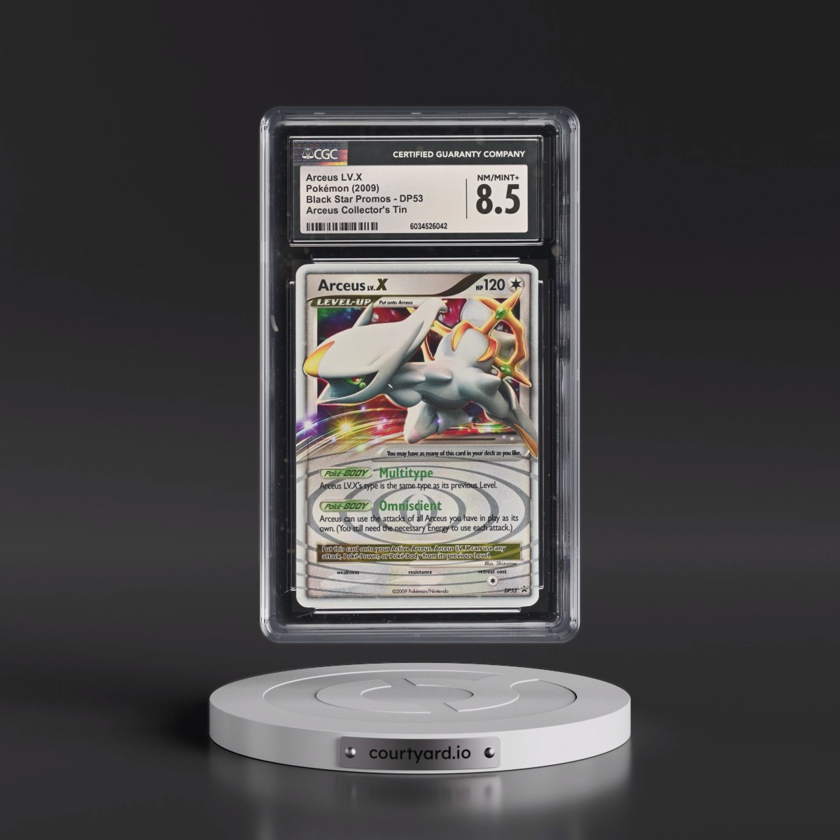 2009 Pokémon Diamond & Pearl Black Star Promo #DP53 Arceus LV.X - Holo Arceus Collector's Tin (CGC 8.5 NM-MT+)