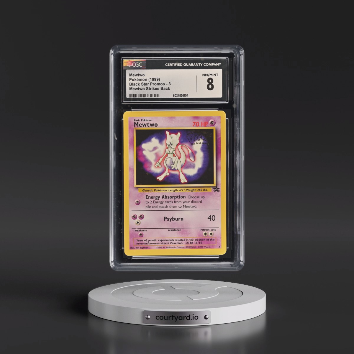 1999 Black Star Promos #3 Mewtwo - Mewtwo Strikes Back (CGC 8 NM-MT)