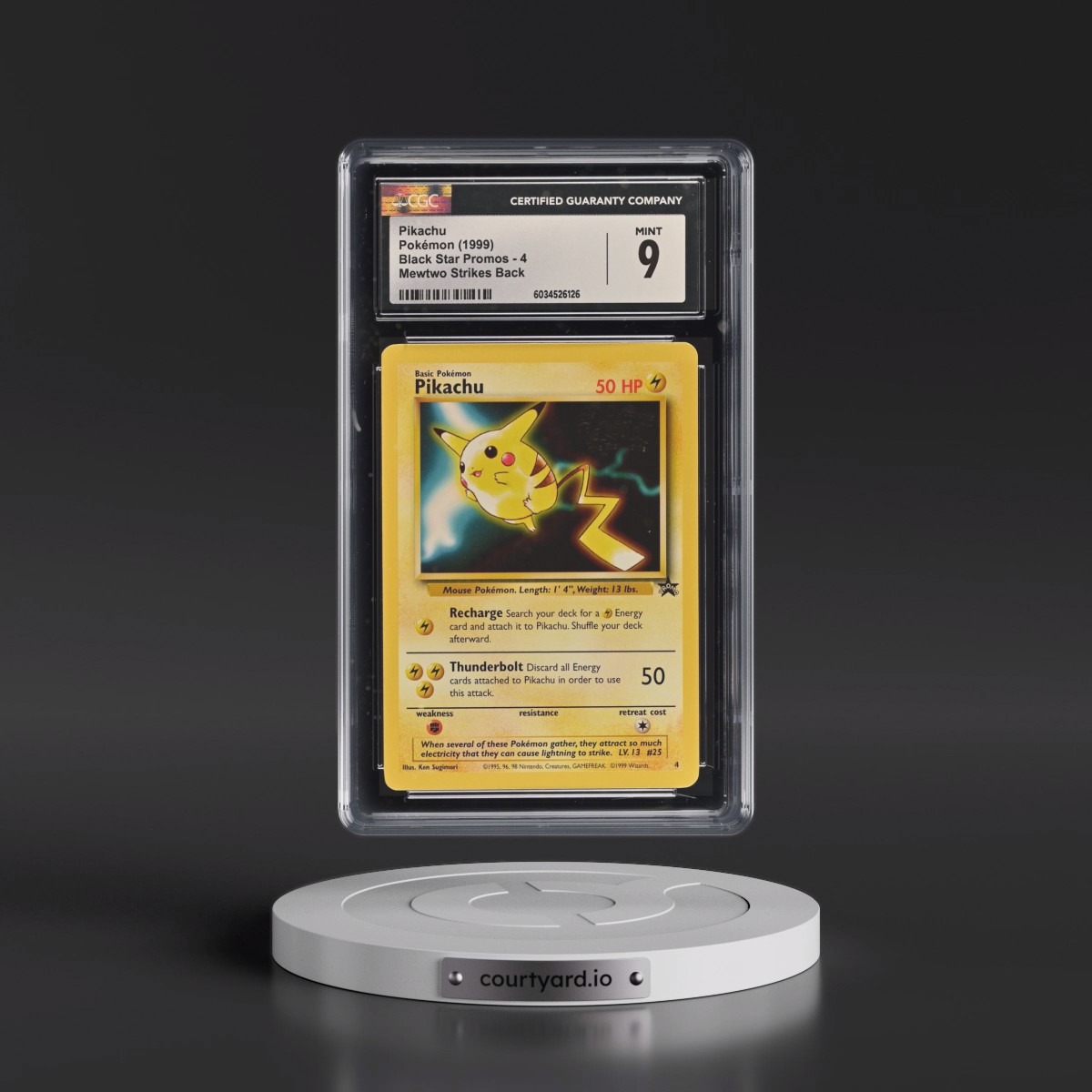 1999 Black Star Promos #4 Pikachu - Mewtwo Strikes Back (CGC 9 MINT)