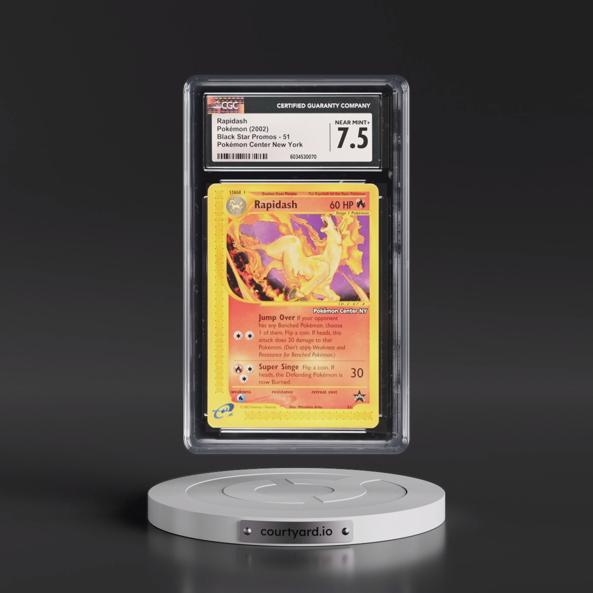 1999 Black Star Promos #51 Rapidash - Pokémon Center New York (CGC 7.5 NM+)