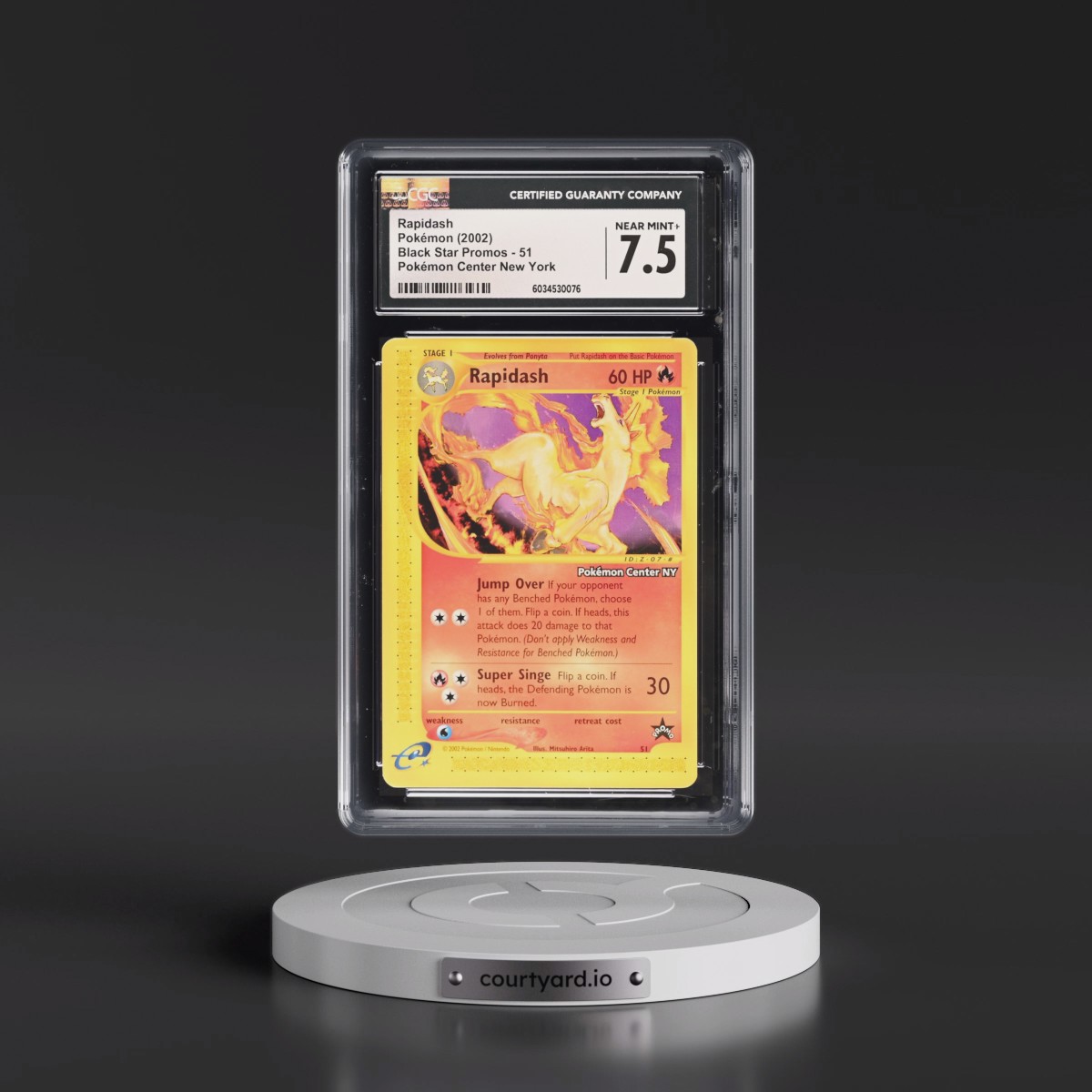 1999 Black Star Promos #51 Rapidash - Pokémon Center New York (CGC 7.5 NM+)