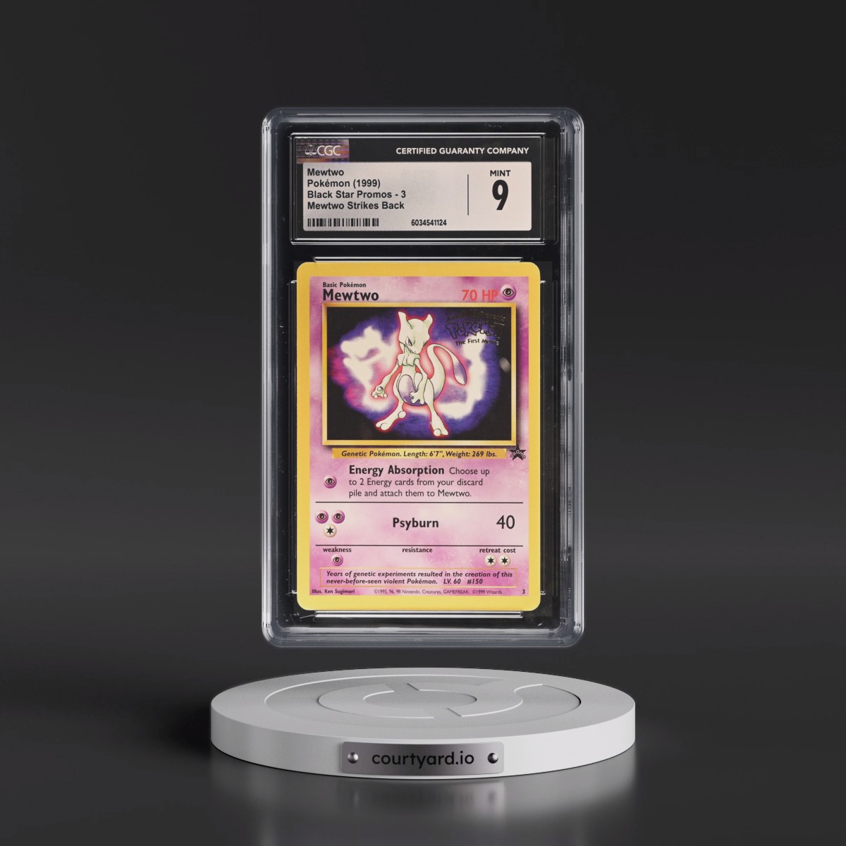 1999 Black Star Promos #3 Mewtwo - Mewtwo Strikes Back (CGC 9 MINT)