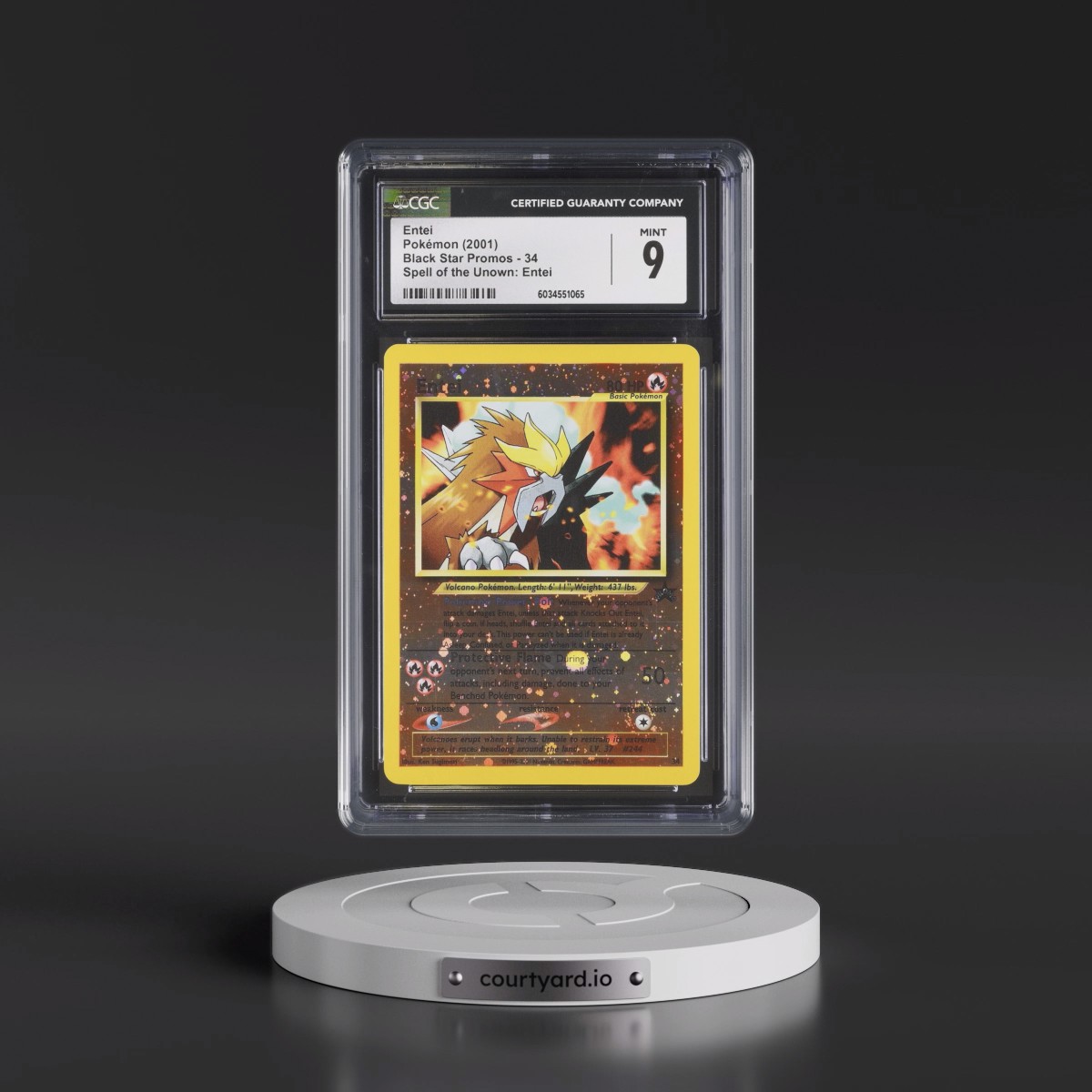 1999 Black Star Promos #34 Entei - Reverse Holo Spell of the Unown: Entei () (CGC 9 MINT)