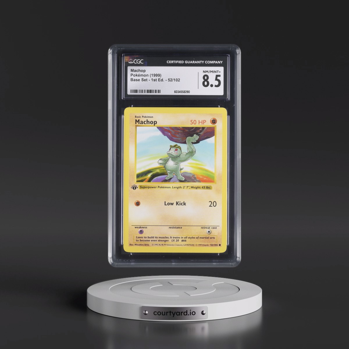 1999 Base Set #52/102 Machop - 1st Edition 1st Edition (CGC 8.5 NM-MT+)