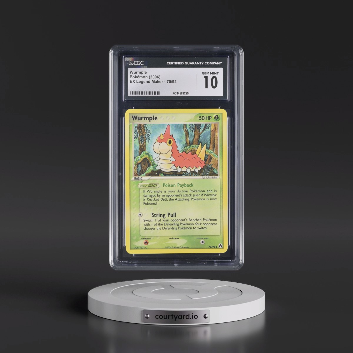 2006 EX Legend Maker #70/92 Wurmple (CGC 10 GEM MINT)
