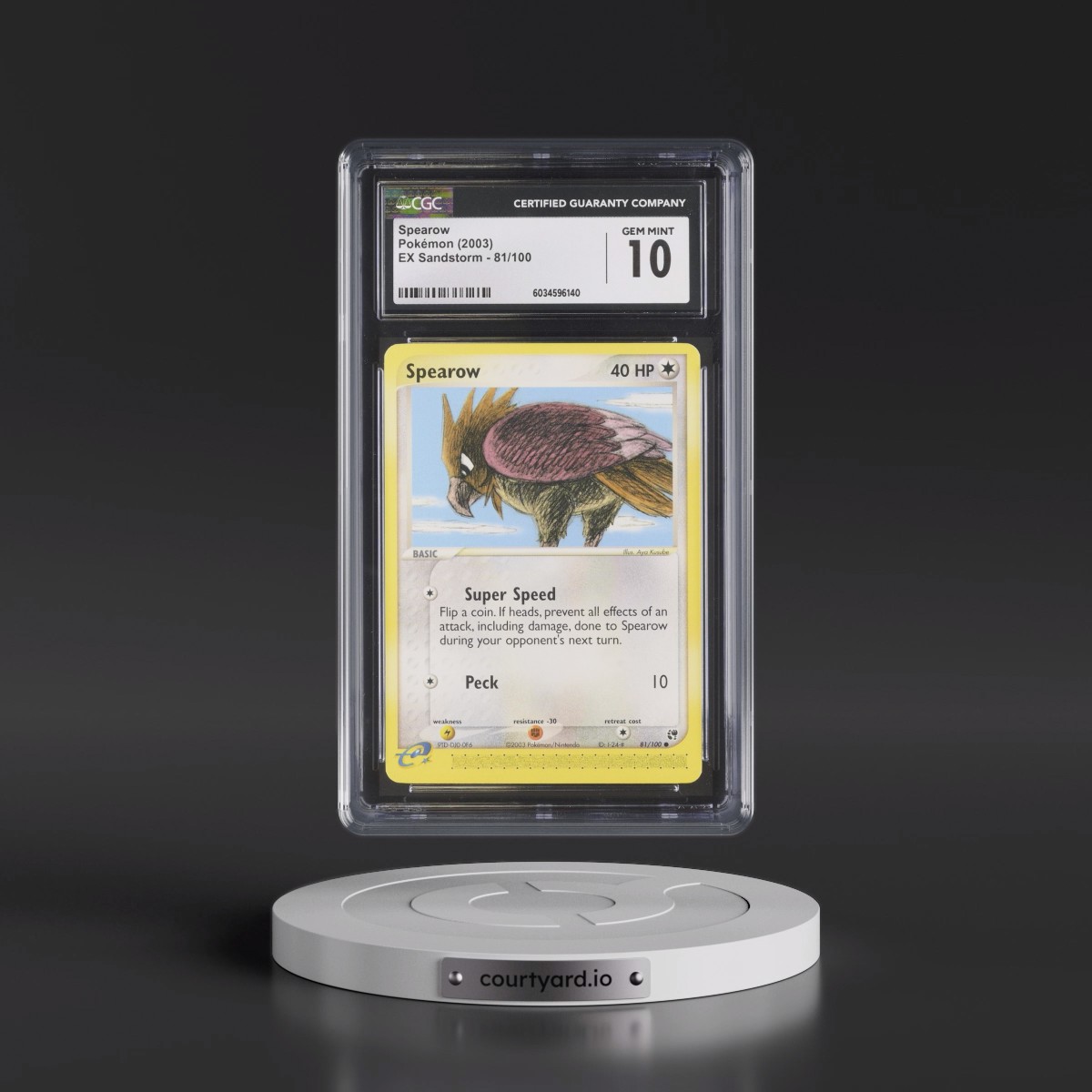 2003 EX Sandstorm (2003 Copyright, w/ "e" Symbol) #81/100 Spearow (CGC 10 GEM MINT)