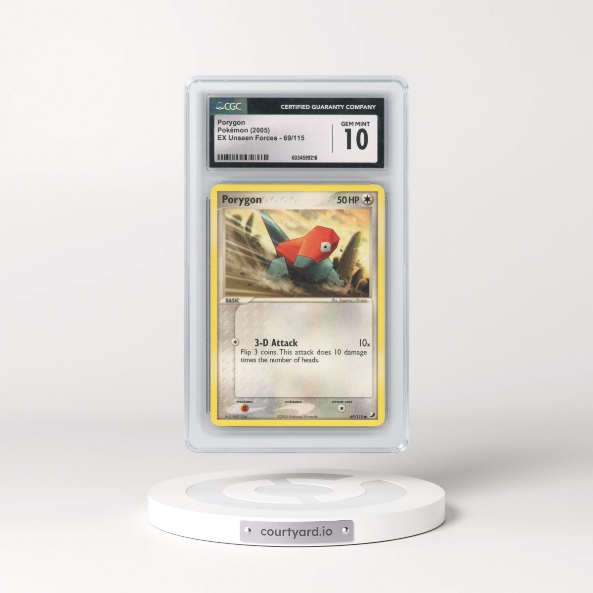 2005 EX Unseen Forces #69/115 Porygon (CGC 10 GEM MINT)