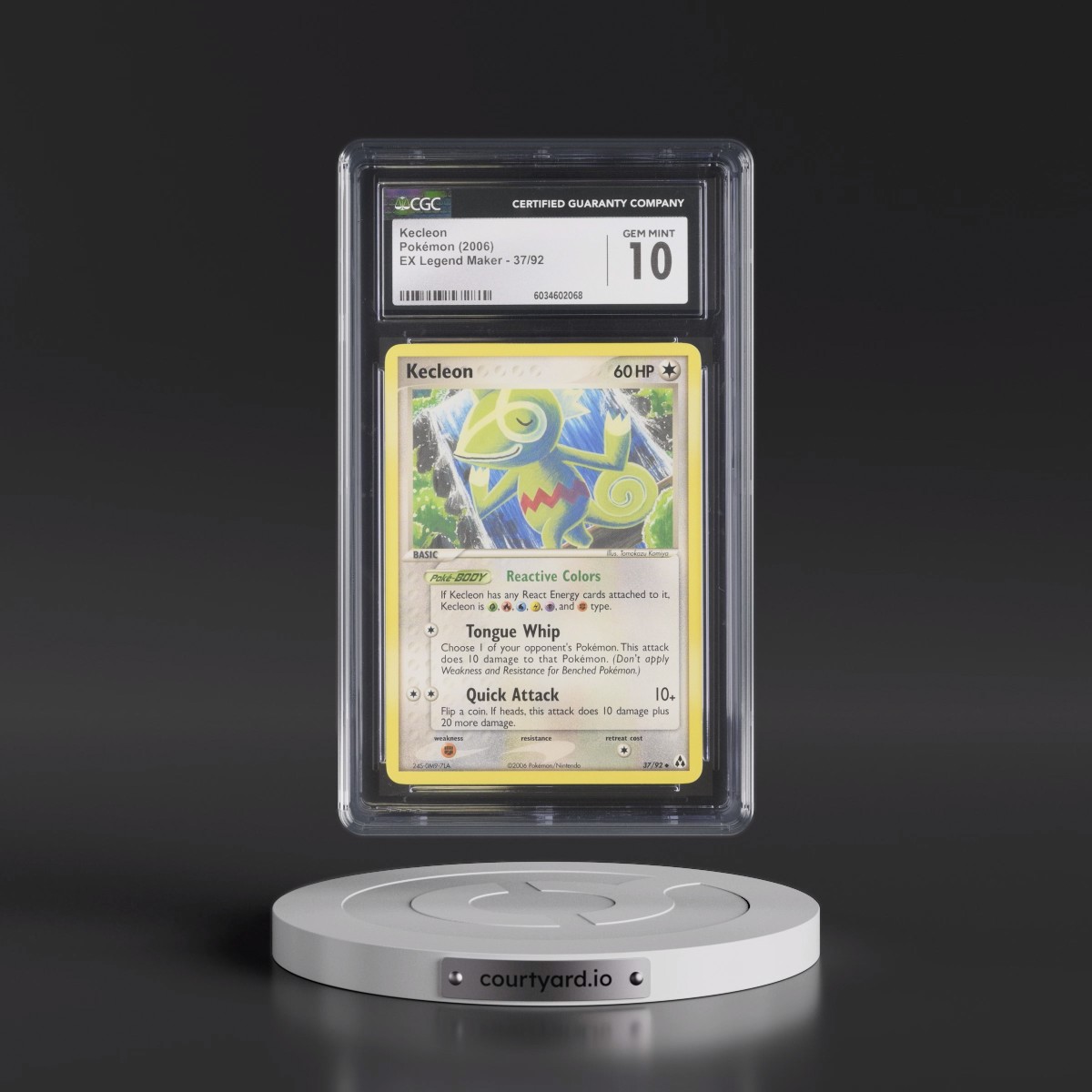 2006 EX Legend Maker #37/92 Kecleon (CGC 10 GEM MINT)