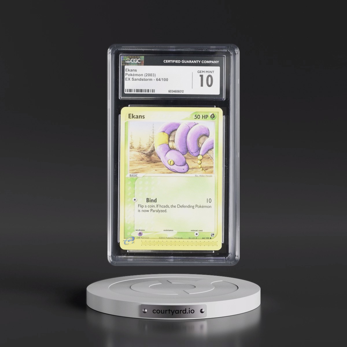 2003 EX Sandstorm (2003 Copyright, w/ "e" Symbol) #64/100 Ekans (CGC 10 GEM MINT)
