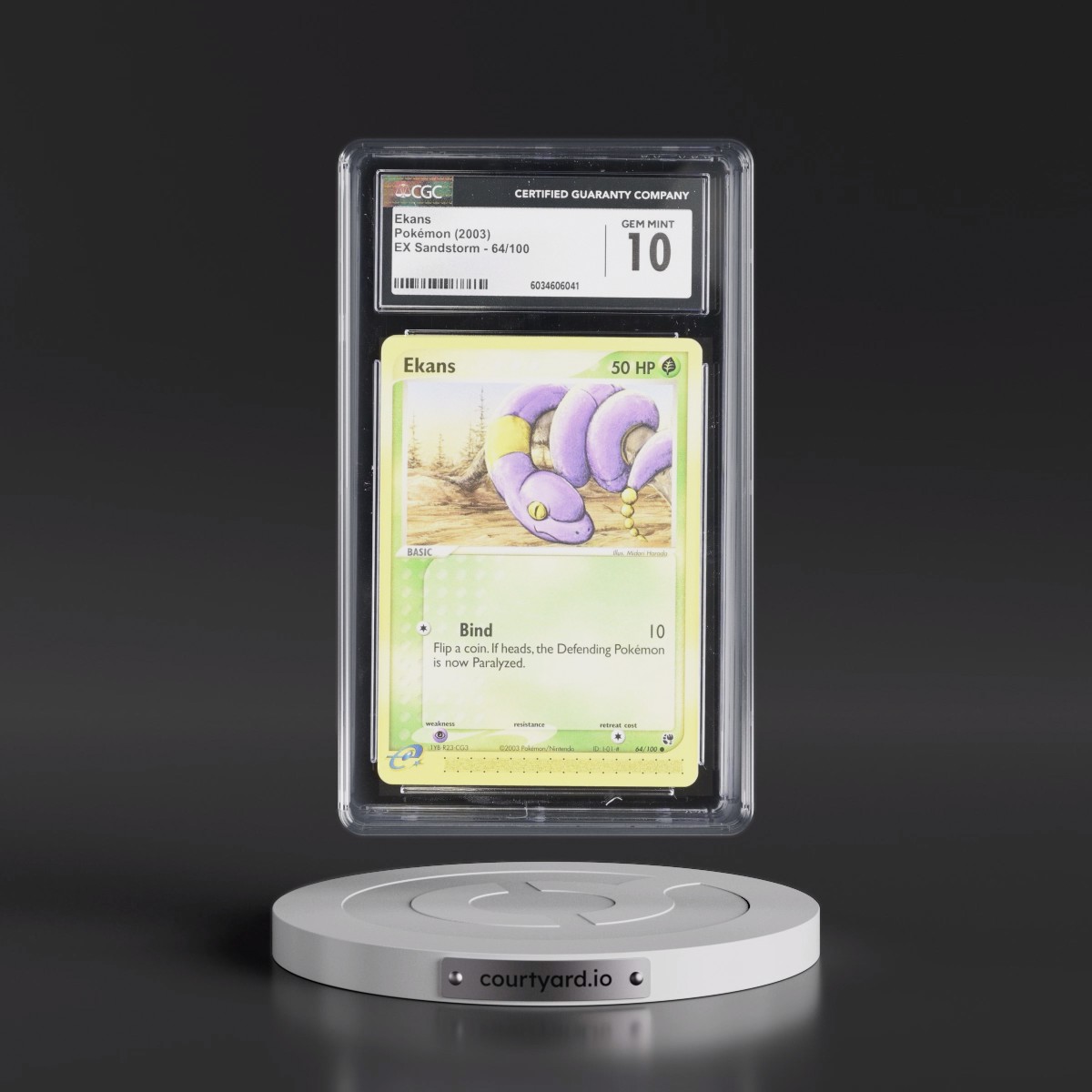 2003 EX Sandstorm (2003 Copyright, w/ "e" Symbol) #64/100 Ekans (CGC 10 GEM MINT)