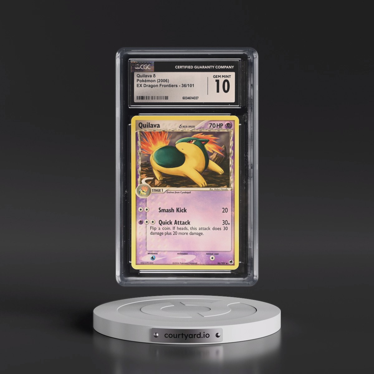 2006 EX Dragon Frontiers #36/101 Quilava δ (CGC 10 GEM MINT)