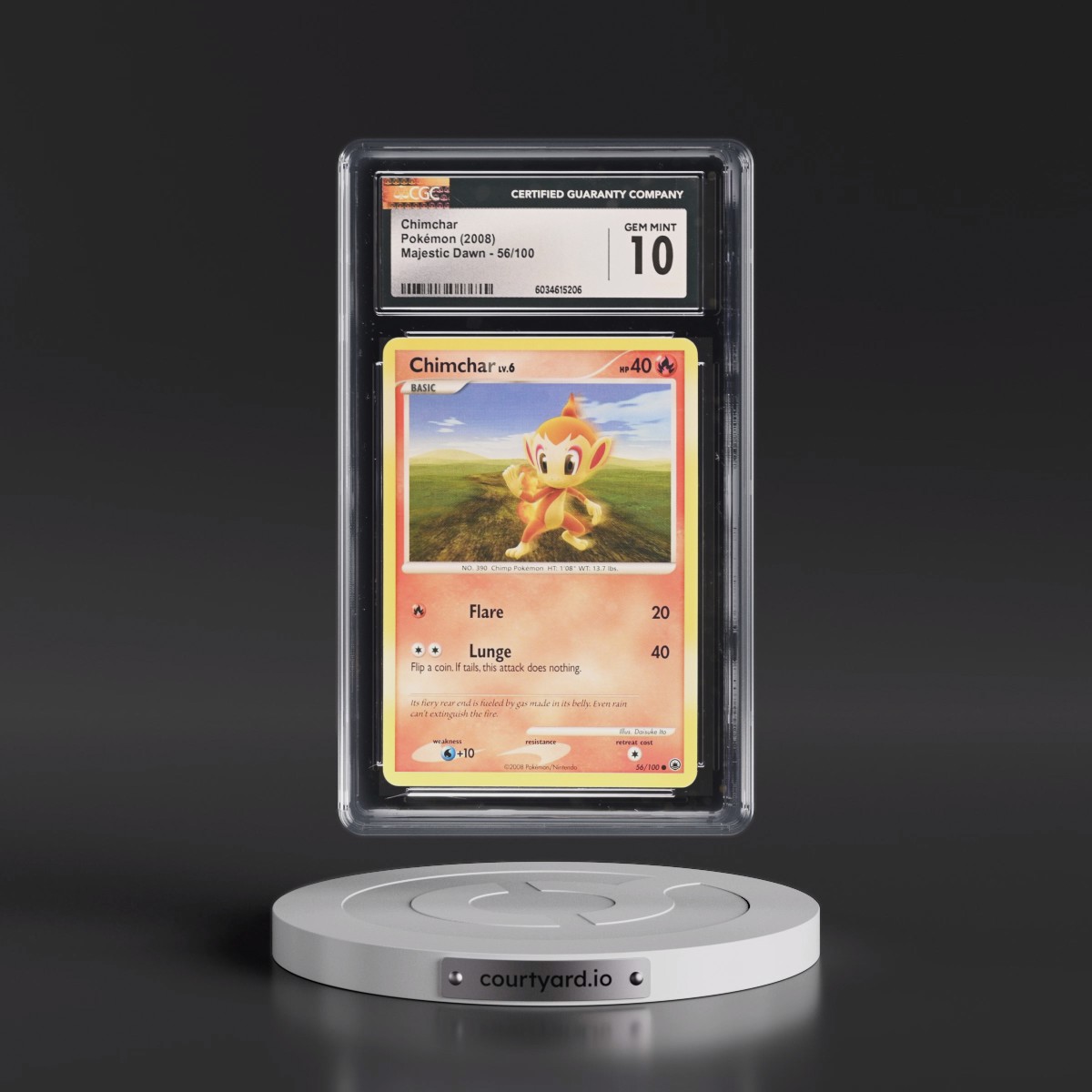 2008 Majestic Dawn #56/100 Chimchar (CGC 10 GEM MINT)