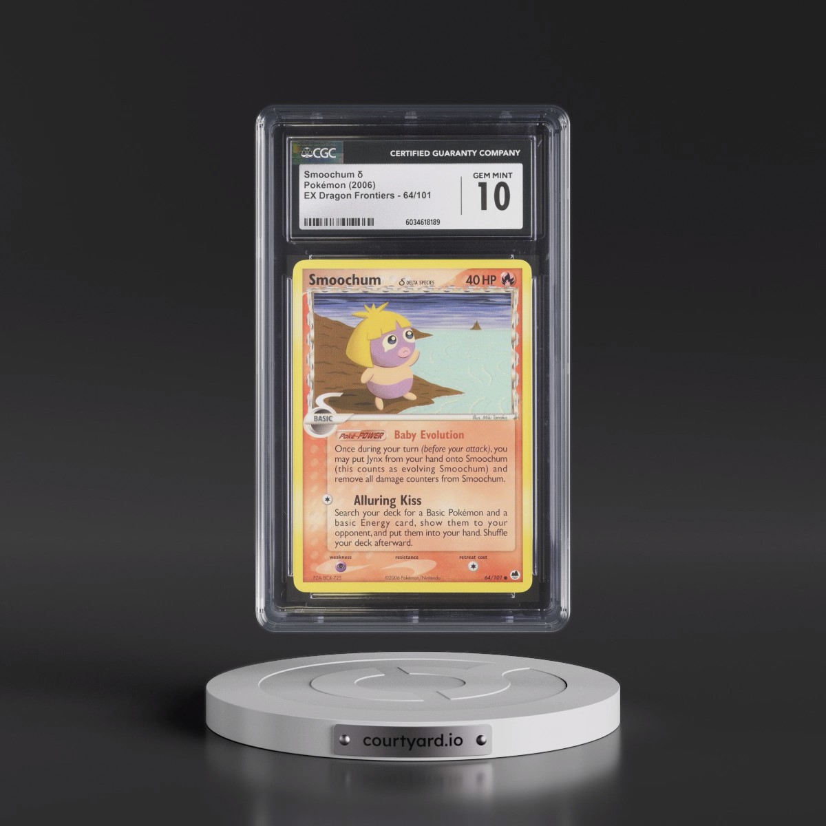 2006 EX Dragon Frontiers #64/101 Smoochum δ (CGC 10 GEM MINT)