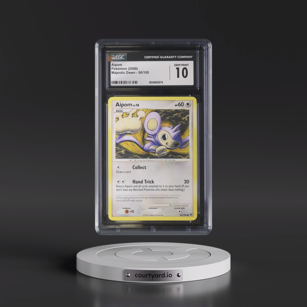 2008 Majestic Dawn #50/100 Aipom (CGC 10 GEM MINT)