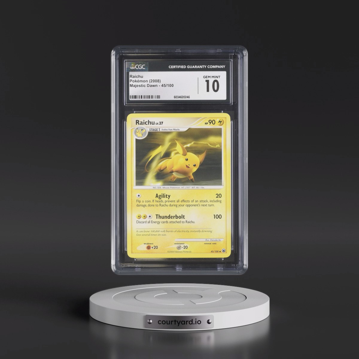 2008 Majestic Dawn #45/100 Raichu (CGC 10 GEM MINT)