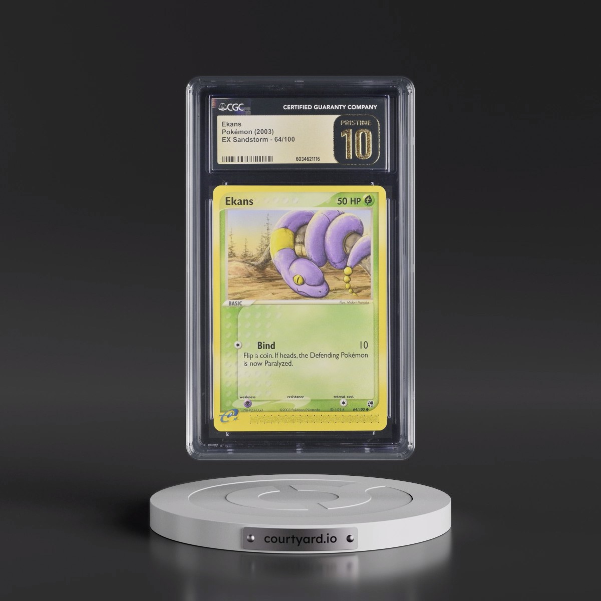 2003 EX Sandstorm (2003 Copyright, w/ "e" Symbol) #64/100 Ekans (CGC 10 PRISTINE)