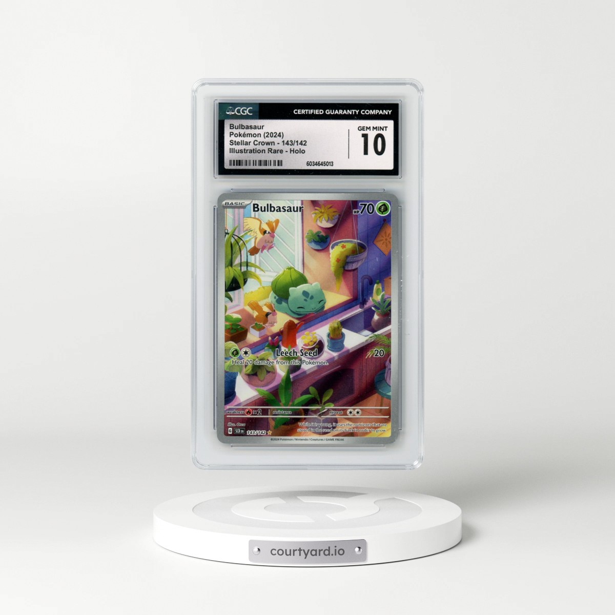 2024 Stellar Crown - SCR EN #143/142 Bulbasaur - Illustration Rare (CGC 10 GEM MINT)