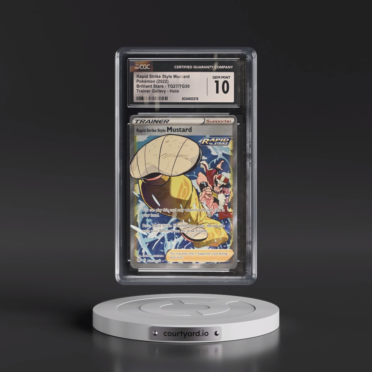 2022 Brilliant Stars #TG27/TG30 Rapid Strike Style Mustard - Trainer Gallery Holo (CGC 10 GEM MINT)