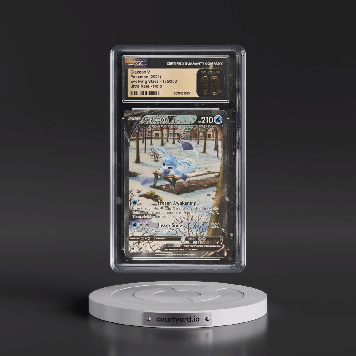 2021 Evolving Skies #175/203 Glaceon V - Ultra Rare Holo (CGC 10 PRISTINE)