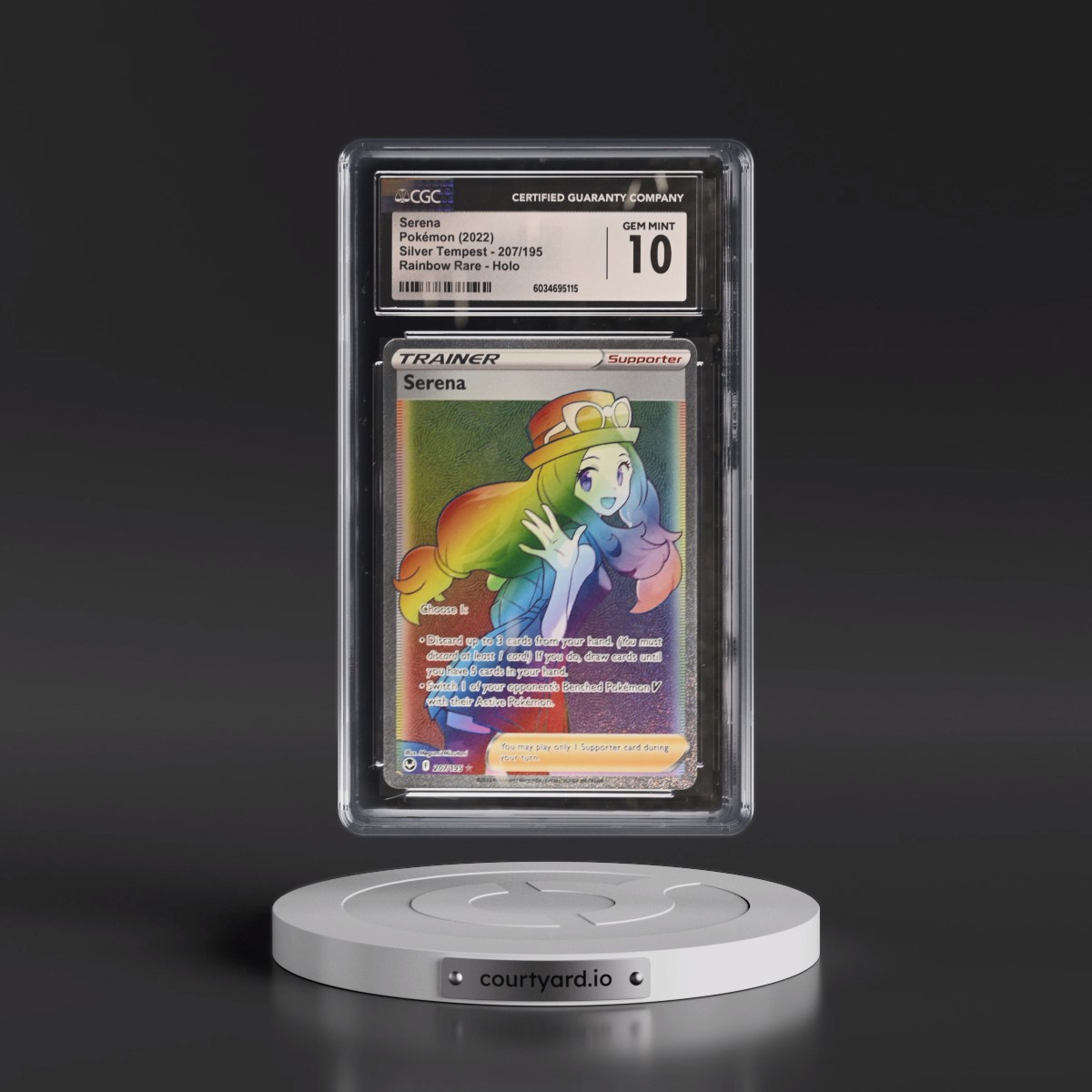 2022 Silver Tempest #207/195 Serena - Rainbow Rare Holo (CGC 10 GEM MINT)