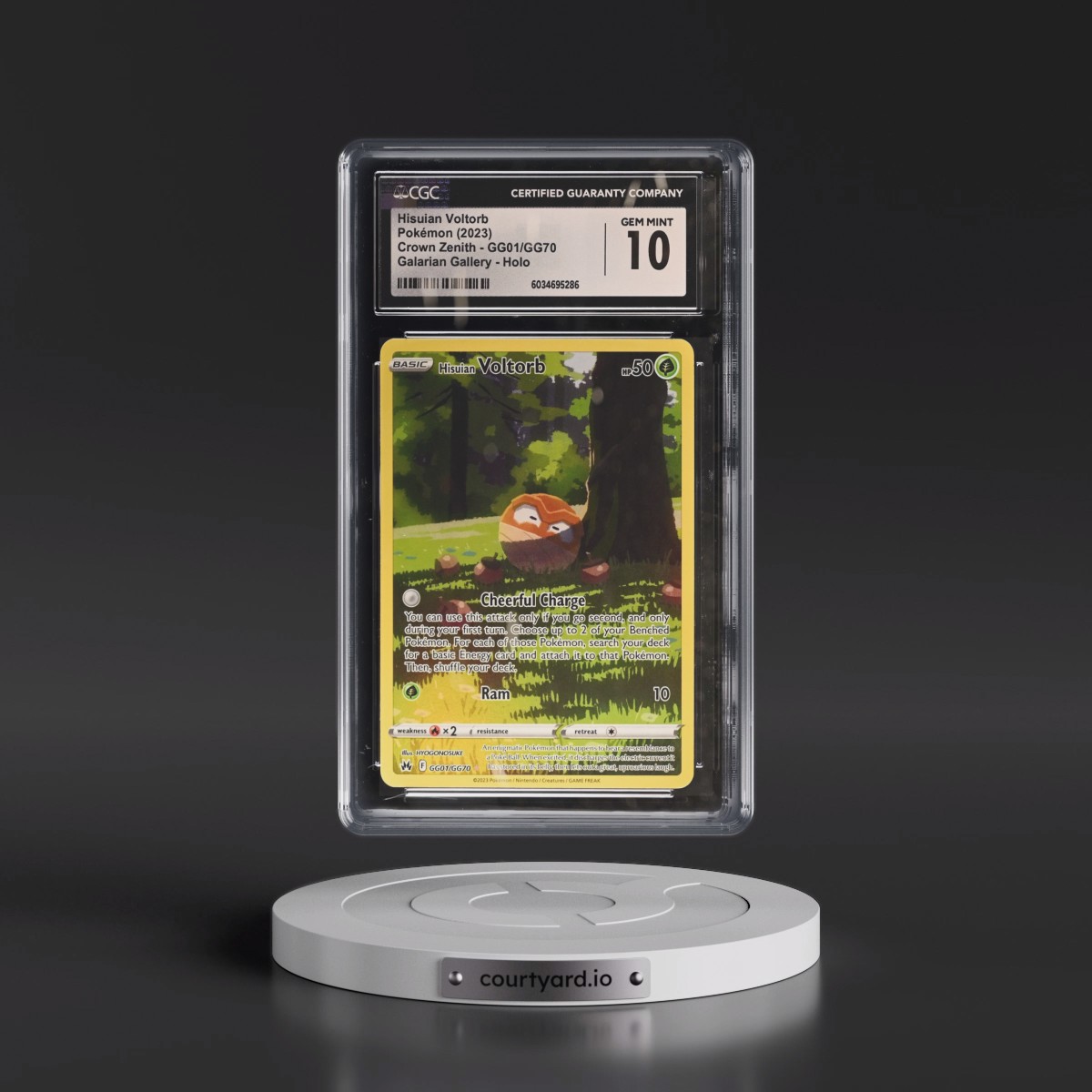 2023 Crown Zenith #GG01/GG70 Hisuian Voltorb - Galarian Gallery Holo (CGC 10 GEM MINT)