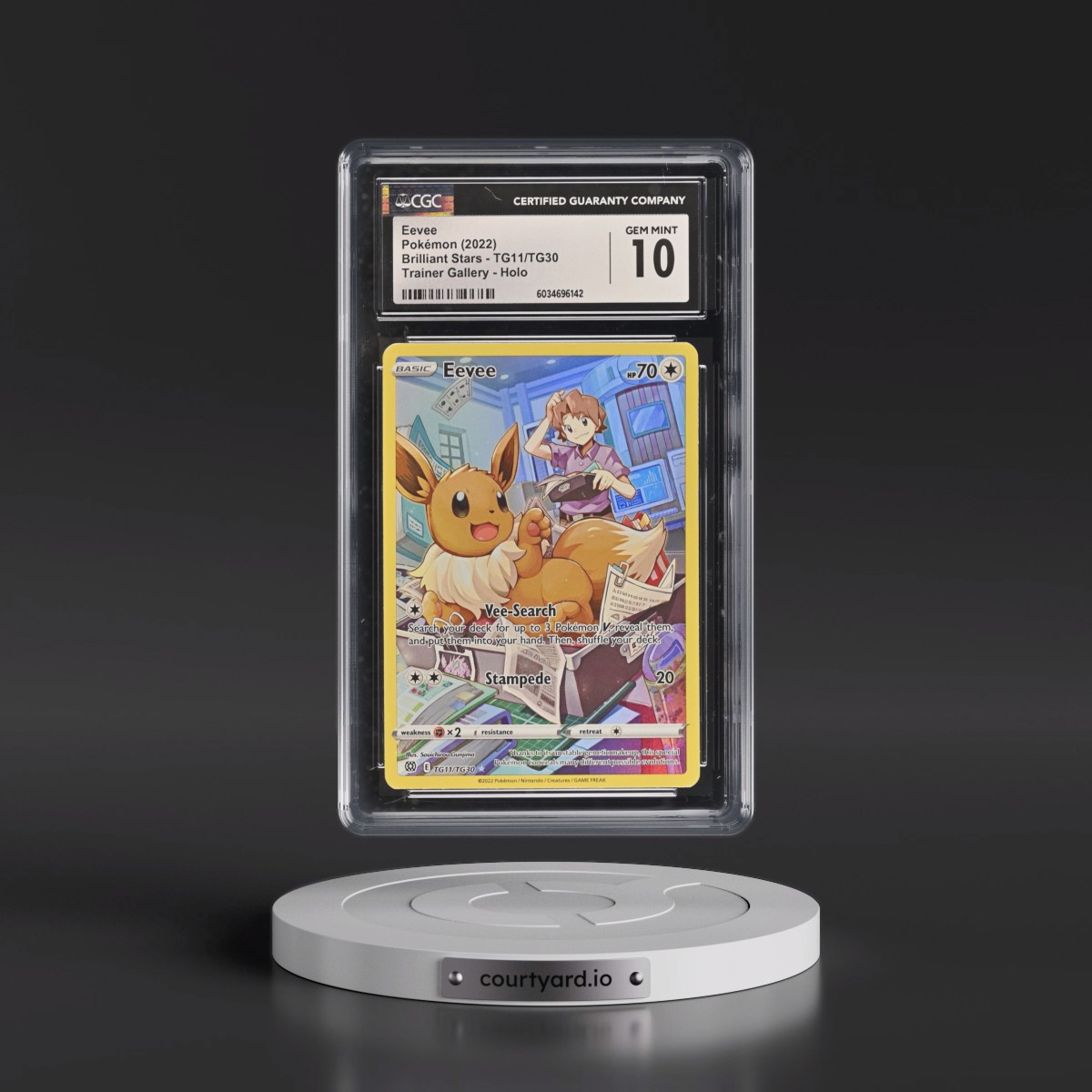 2022 Brilliant Stars #TG11/TG30 Eevee - Trainer Gallery Holo (CGC 10 GEM MINT)
